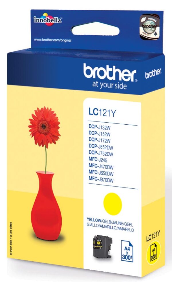 Brother inktcartridge, 300 pagina&apos;s, OEM LC-121Y, geel