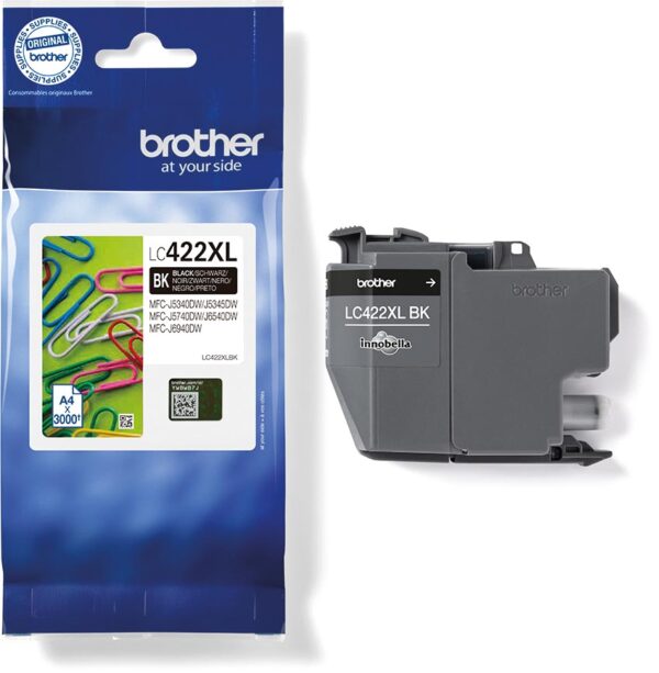 Brother inktcartridge, 3.000 pagina's, OEM LC-422XLBK, zwart