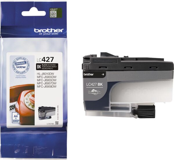 Brother inktcartridge, 3.000 pagina&apos;s, OEM LC-427BK, zwart