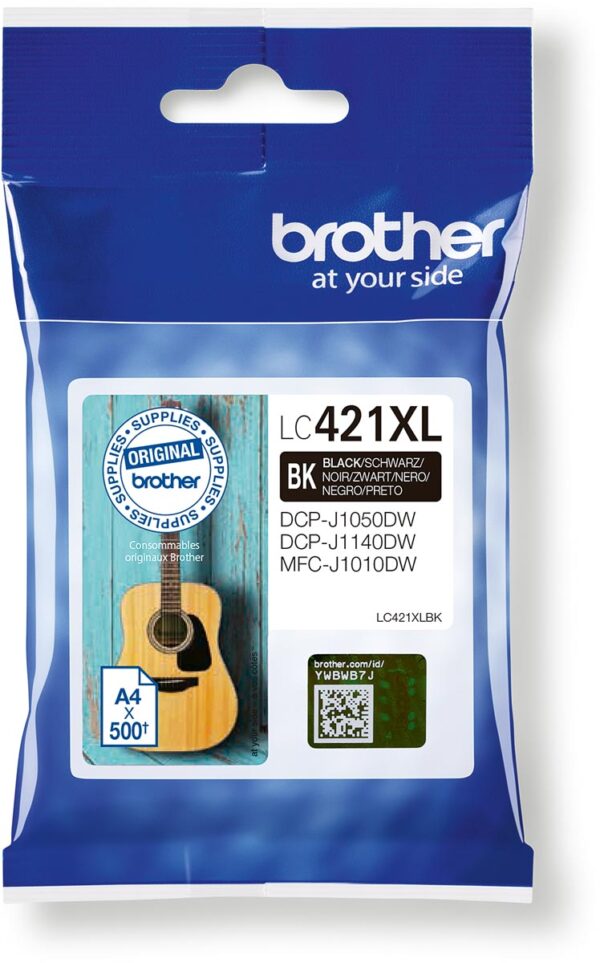 Brother inktcartridge, 500 pagina&apos;s, OEM LC-421XLBK, zwart