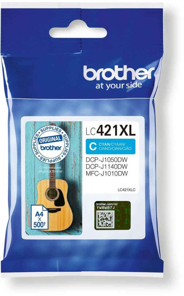 Brother inktcartridge, 500 pagina&apos;s, OEM LC-421XLC, cyaan