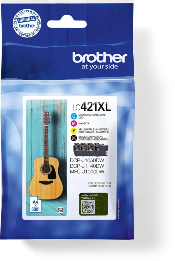 Brother inktcartridge, 500 pagina&apos;s, OEM LC-421XLVAL, 4 kleuren
