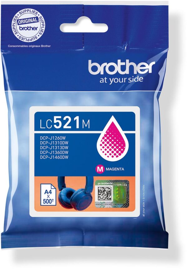 Brother inktcartridge, 500 pagina&apos;s, OEM LC-521M, magenta