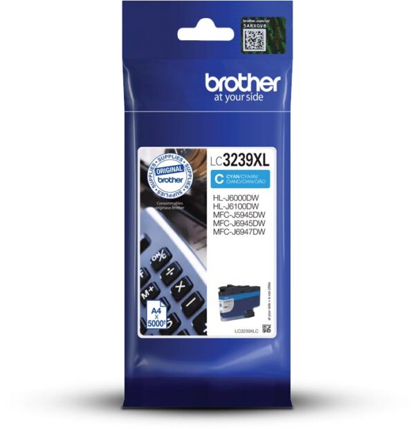 Brother inktcartridge, 5.000 pagina&apos;s, OEM LC-3239XLC, cyaan