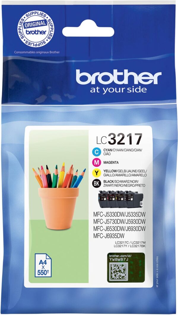 Brother inktcartridge, 550 pagina&apos;s, OEM LC-3217, 4 kleuren