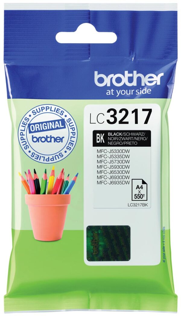 Brother inktcartridge, 550 pagina's, OEM LC-3217BK, zwart