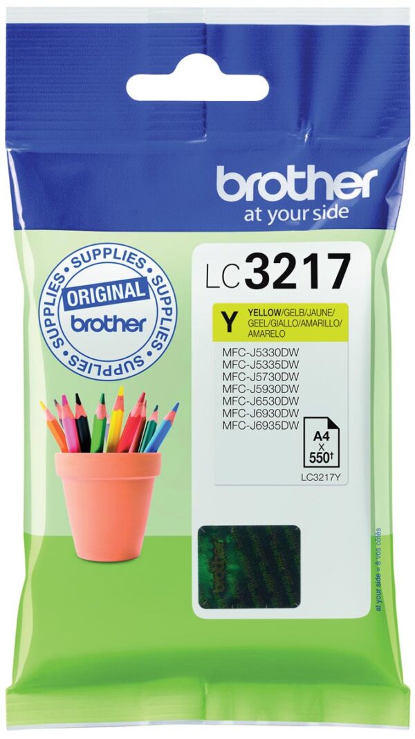 Brother inktcartridge, 550 pagina&apos;s, OEM LC-3217Y, geel
