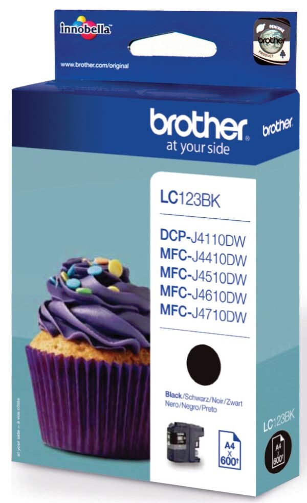 Brother inktcartridge, 600 pagina&apos;s, OEM LC-123BK, zwart