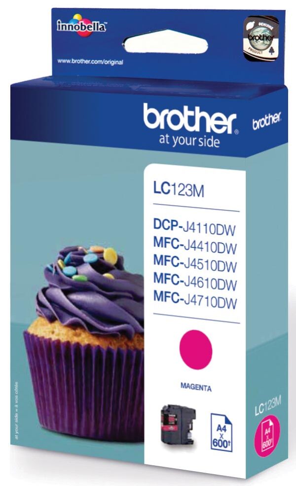 Brother inktcartridge, 600 pagina&apos;s, OEM LC-123M, magenta
