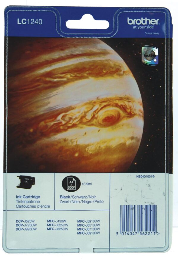 Brother inktcartridge, 600 pagina&apos;s, OEM LC-1240BKBP, zwart