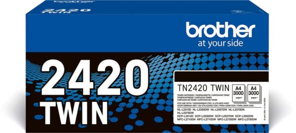 Brother toner, 3.000 pagina's, OEM TN-2420TWIN, zwart, pak van 2 stuks