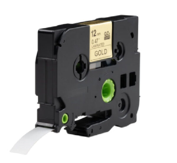 Huismerk Label Tape voor Brother TZe-831 | 12 mm x 8 m | Zwart op Goud - 1 stuk