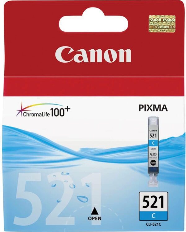 Canon inktcartridge CLI-521C, 448 pagina&apos;s, OEM 2934B001, cyaan