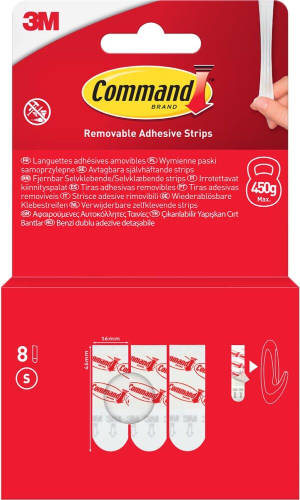 Command kleefstrips klein, blister van 8 stuks