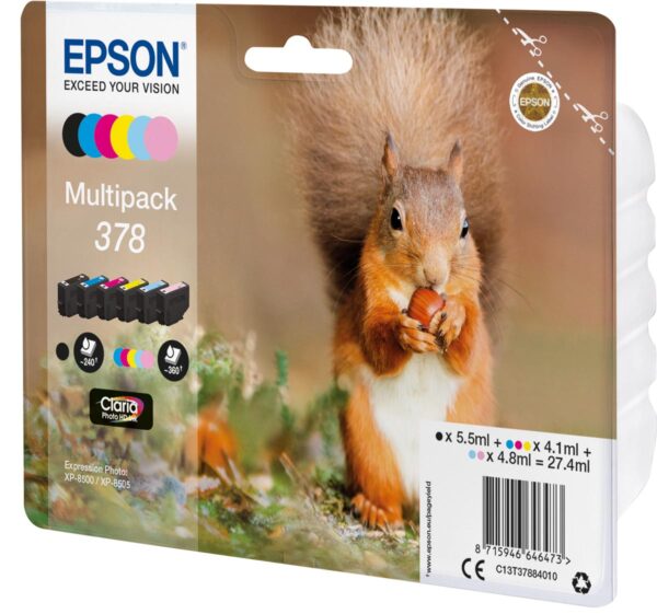 Epson inktcartridge 378, 240 - 360 pagina&apos;s, OEM C13T37884010, 6 kleuren