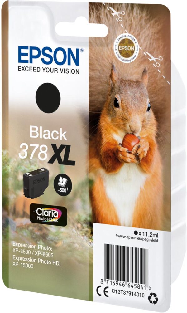 Epson inktcartridge 378 XL, 500 pagina&apos;s, OEM C13T37914010, zwart