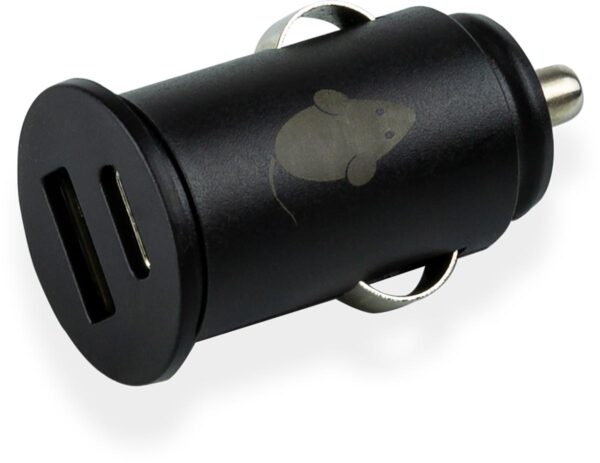 Greenmouse Dual autolader, 1 x USB-A en 1 x USB-C, zwart