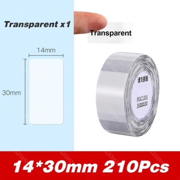 Niimbot Label voor D101/110 / 14 x 30 mm, 210 stuks / Transparant