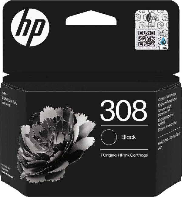 HP inktcartridge 308, 160 pagina&apos;s, OEM 7FP21UE, zwart