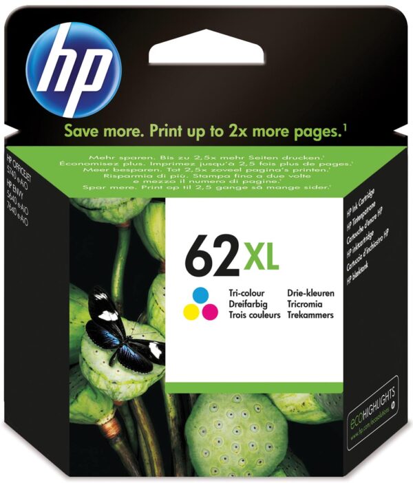 HP inktcartridge 62XL, 415 pagina&apos;s, OEM C2P07AE, 3 kleuren
