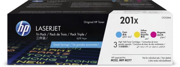 HP toner 201X, 3 x 2.300 pagina's, OEM CF253XM, 3 kleuren