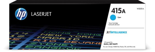 HP toner 415A, 2.100 pagina&apos;s, OEM W2031A, cyaan