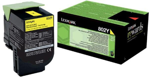 Lexmark Return Program toner 802, 1.000 pagina&apos;s, OEM 80C20Y0, geel