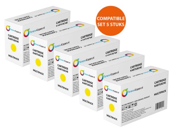 huismerk 5X Toner voor HP 412X CF412X geel M452 M477