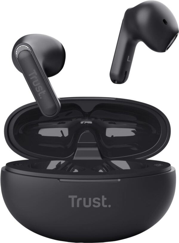 Trust Yavi Bluetooth draadloze oortjes, noice cancelling earphones, zwart